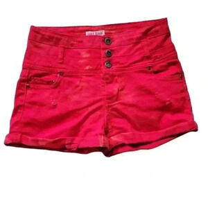 Hot Kiss Reworked red High Rise Mini Shorts women's size 6